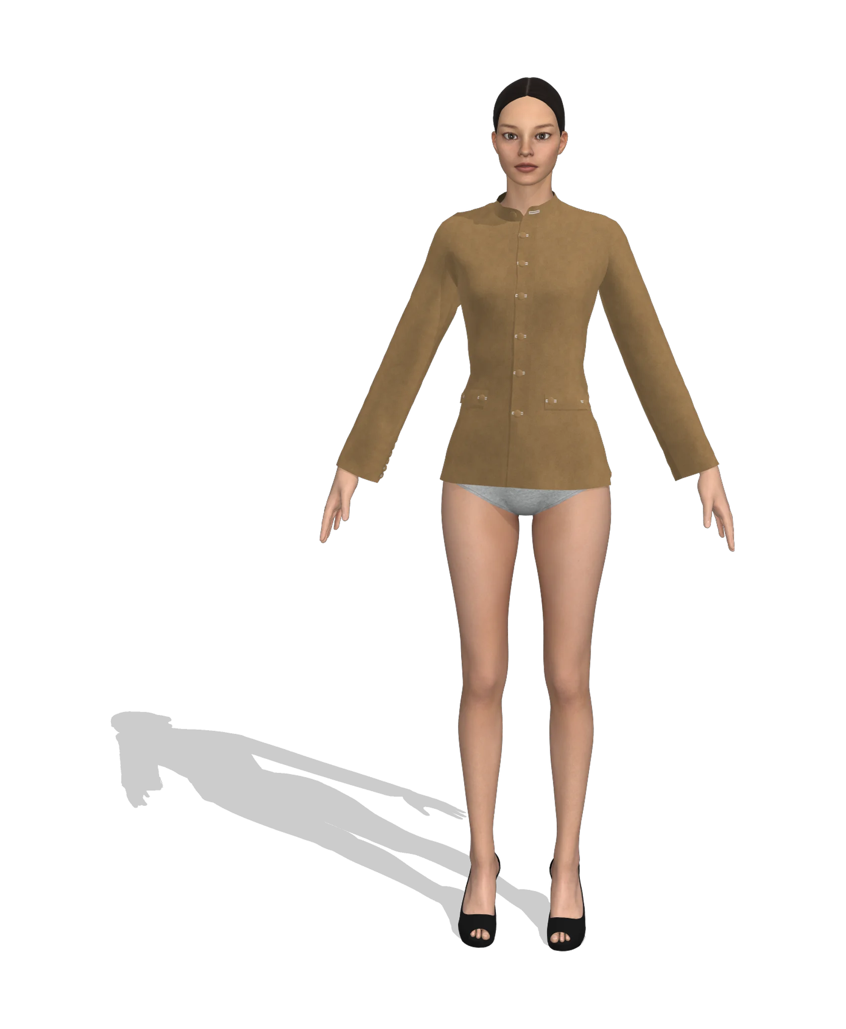 KDscion w216 full sleeve collarless buttonup jacket